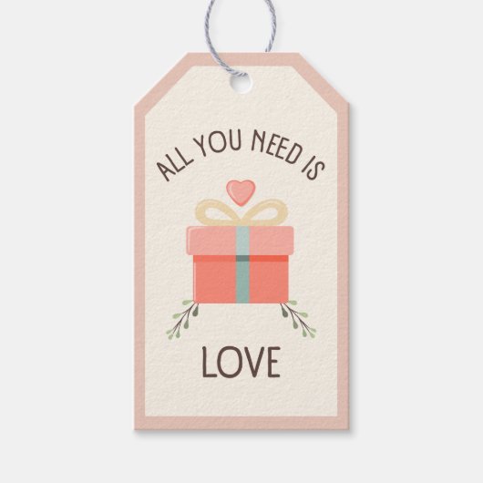 Valentijnsdag - Alles wat je nodig hebt is liefde Cadeaulabel (Voorkant)