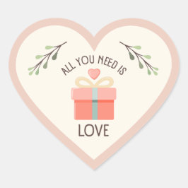 Valentijnsdag - Alles wat je nodig hebt is liefde Hart Sticker