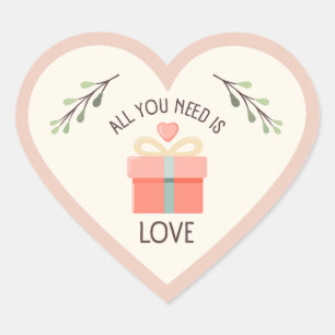 Valentijnsdag - Alles wat je nodig hebt is liefde Hart Sticker