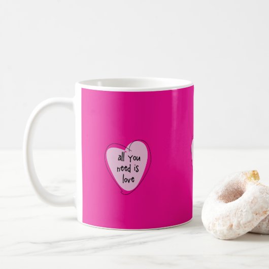 Valentijnsdag Alles wat je nodig hebt is LIEFDE Mo Koffiemok (Met donut)