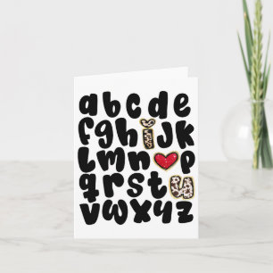 Valentijnsdag Alphabet ABC I Love You Teacher Wom Kaart