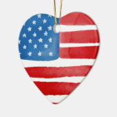 Valentijnsdag Amerikaanse vlag hart patriottisch Keramisch Ornament (Links)