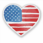 Valentijnsdag Amerikaanse vlag hart patriottisch Sticker (Voorkant)