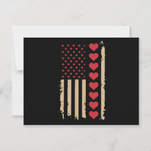 Valentijnsdag Amerikaanse vlag harten  Briefkaart