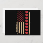 Valentijnsdag Amerikaanse vlag harten  Feestdagenkaart (Voorkant / Achterkant)