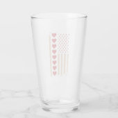 Valentijnsdag Amerikaanse vlag harten  Glas (Achterkant)