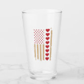 Valentijnsdag Amerikaanse vlag harten  Glas (Voorkant)