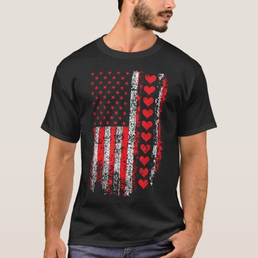 Valentijnsdag Amerikaanse vlag : Mannen B T-shirt (Voorkant)