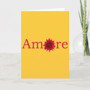 Valentijnsdag "Amore" met rood madeliefje Feestdagen Kaart