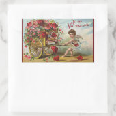  Valentijnsdag Angel, Cart of Love Hearts Rechthoekige Sticker (Tas)