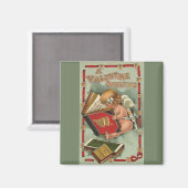 Valentijnsdag Angel, Cupid Reading Book Magneet (Voorkant / Achterkant)