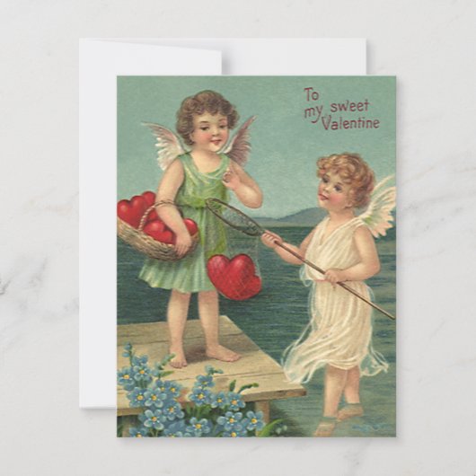  Valentijnsdag, Angels Gevist voor harten Feestdagenkaart (Voorkant)