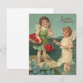  Valentijnsdag, Angels Gevist voor harten Feestdagenkaart (Voorkant / Achterkant)