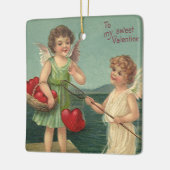  Valentijnsdag, Angels Gevist voor harten Keramisch Ornament (Links)