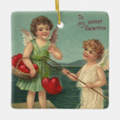  Valentijnsdag, Angels Gevist voor harten Keramisch Ornament (Voorkant)