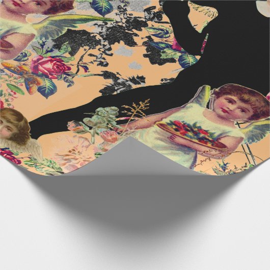 VALENTIJNSDAG ANGELS IN PEACH Wrapping Paper Cadeaupapier (Hoek)