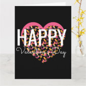 Valentijnsdag Animal Print Heart Kaart (Gele Bloem)