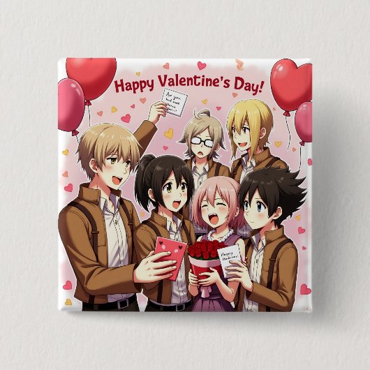 VALENTIJNSDAG ANIME BUTTON (Voorkant)