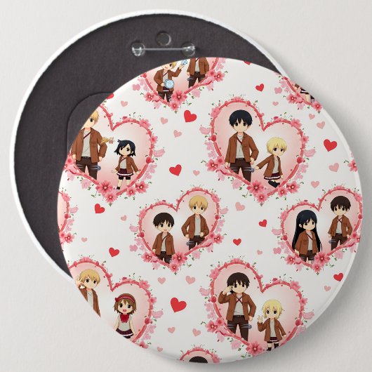 VALENTIJNSDAG ANIME BUTTON (Voorkant /achterkant)