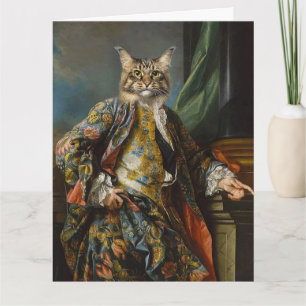 VALENTIJNSDAG ANSICHTKAART VOOR MAN MET KAT RENAIS KAART