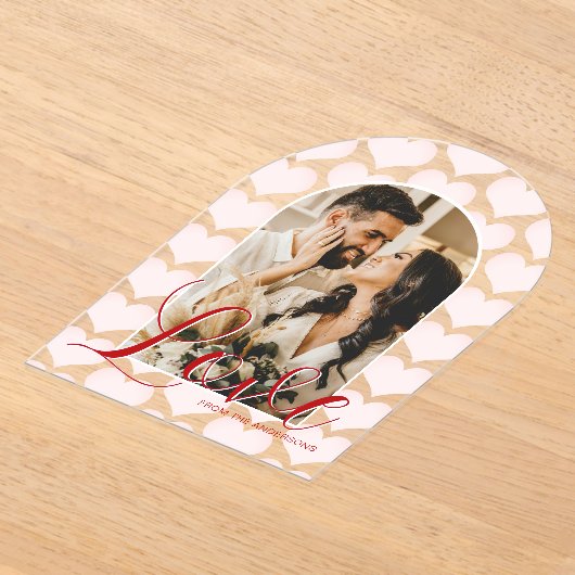 Valentijnsdag Arch Custom Photo Card Acryl Uitnodigingen (Laagn)