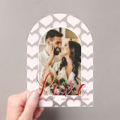 Valentijnsdag Arch Custom Photo Card Acryl Uitnodigingen (Insitu (Draagbaar))
