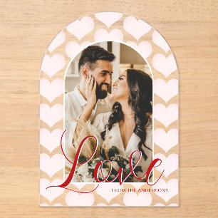 Valentijnsdag Arch Custom Photo Card Acryl Uitnodigingen