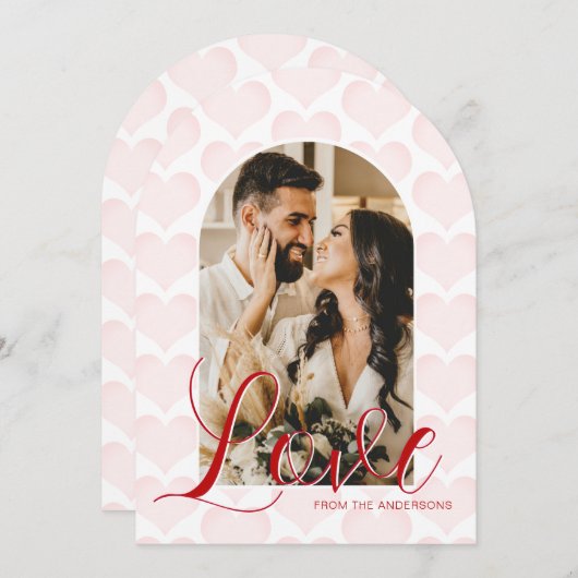 Valentijnsdag Arch Custom Photo Card Kaart (Voorkant / Achterkant)