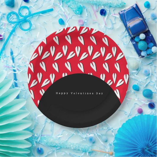 Valentijnsdag Arch en Hearts Patroon Papieren Bordje (Feest)