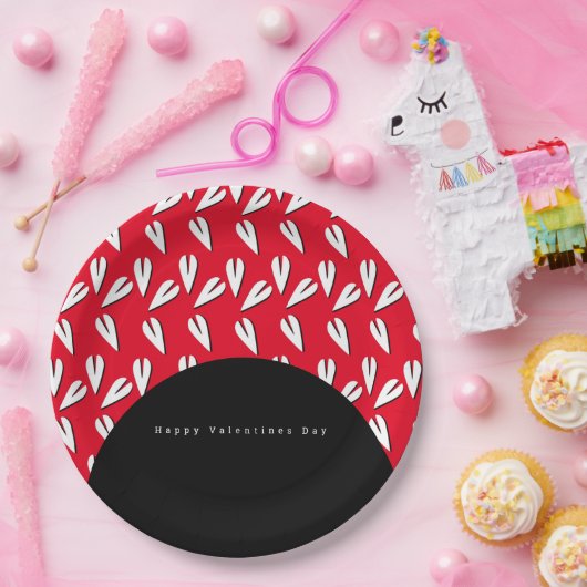Valentijnsdag Arch en Hearts Patroon Papieren Bordje (Feest)