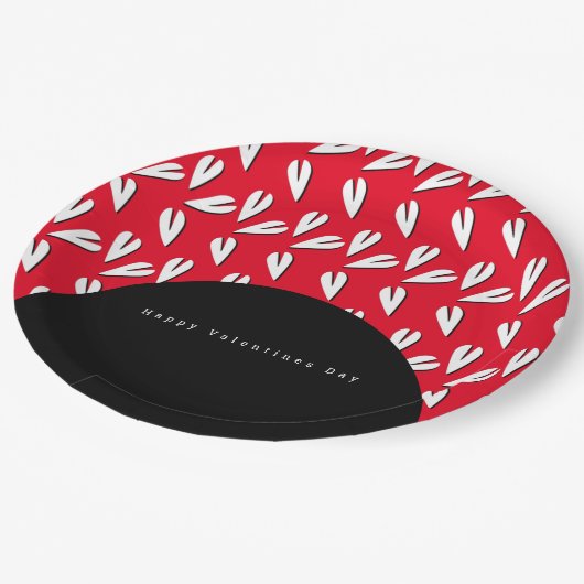 Valentijnsdag Arch en Hearts Patroon Papieren Bordje (Gekanteld)
