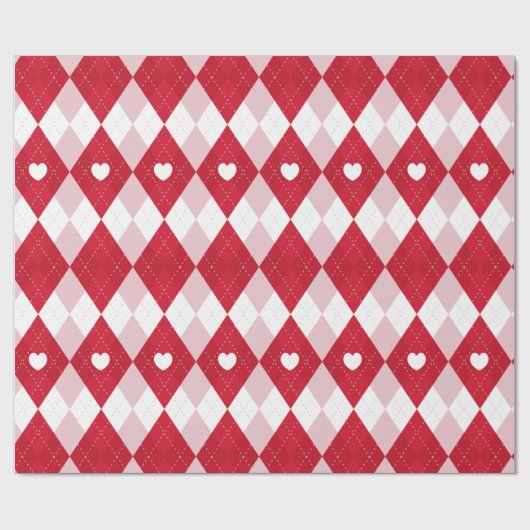 Valentijnsdag Argyle Cadeaupapier (Vlak)