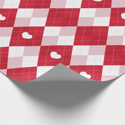 Valentijnsdag Argyle Cadeaupapier (Hoek)