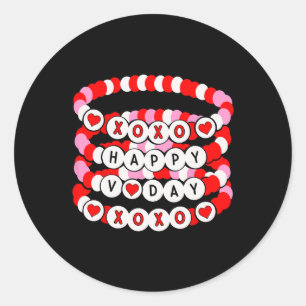 Valentijnsdag Armband Xoxo Happy Valentijn Mannen  Ronde Sticker