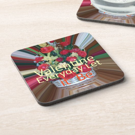 Valentijnsdag Art Print Drankjes Onderzetter (Linkerzijde)