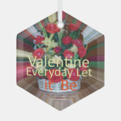 Valentijnsdag Art Print Glas Ornament (Voorkant)