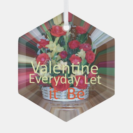 Valentijnsdag Art Print Glas Ornament (Voorkant)