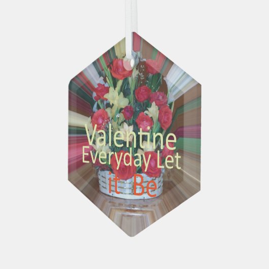 Valentijnsdag Art Print Glas Ornament (Voorkant links)