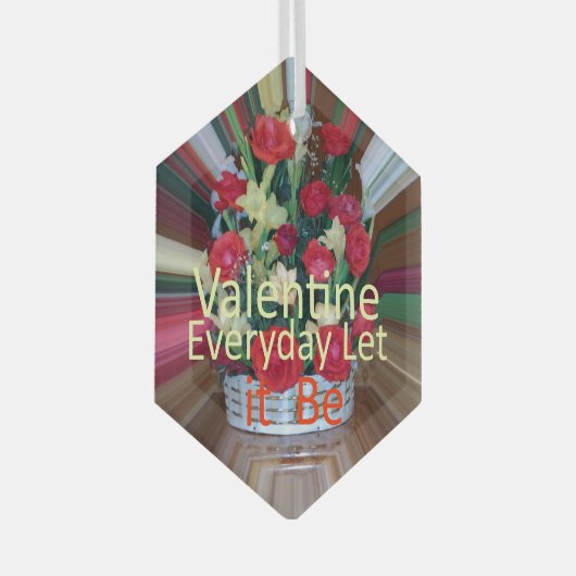 Valentijnsdag Art Print Glas Ornament (Voorkant Rechts)