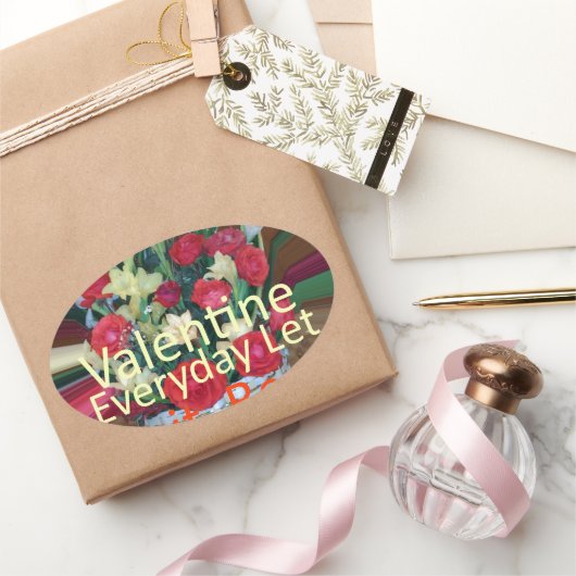 Valentijnsdag Art Print Ovale Sticker (Geschenken)