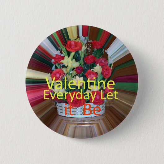 Valentijnsdag Art Print Ronde Button 5,7 Cm (Voorkant)