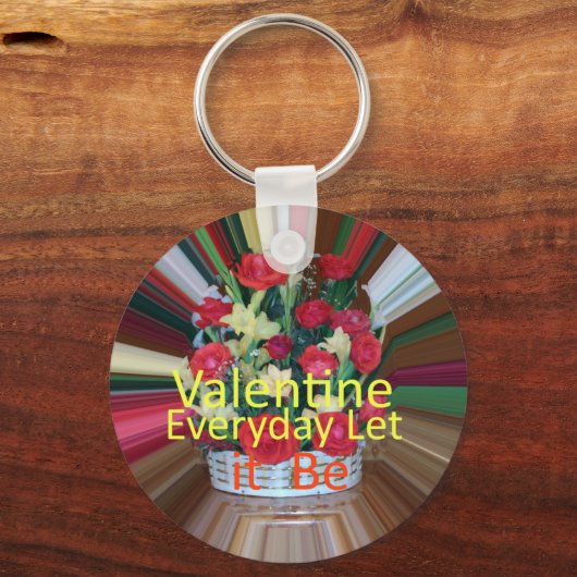 Valentijnsdag Art Print Sleutelhanger (Voorkant)