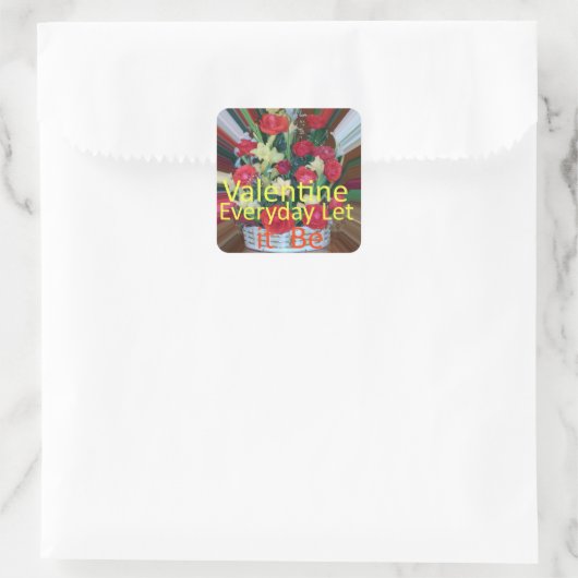 Valentijnsdag Art Print Vierkante Sticker (Tas)