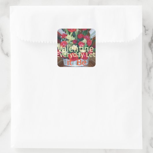 Valentijnsdag Art Print Vierkante Sticker (Tas)