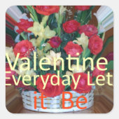 Valentijnsdag Art Print Vierkante Sticker (Voorkant)