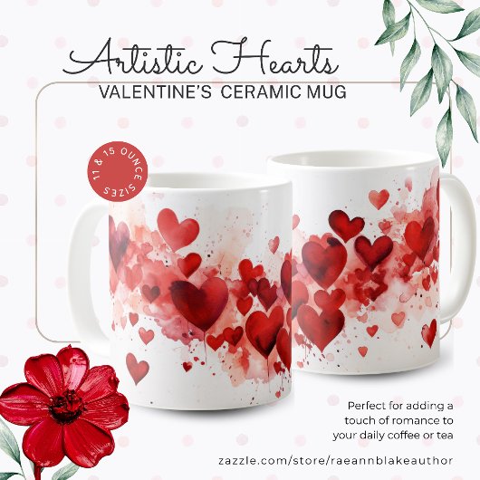 Valentijnsdag Artistic Hearts Keramische Koffie Mo Koffiemok