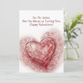 Valentijnsdag Artists Heart Feestdagenkaart (Staand voorkant)