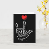 Valentijnsdag ASL Ik hou van je hand gebarentaal H Kaart (Gele Bloem)