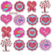 Valentijnsdag Assorted Lieve Gevoel Look Sticker (Voorkant)