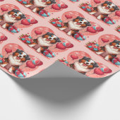 Valentijnsdag - Australian Shepherd 2 - Cadeaupapier (Hoek)